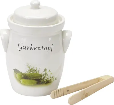 Image de Pot à concombres 3,5 l avec pince en bois et recette