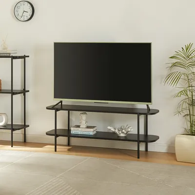 Zdjęcie produktu dla Stolik pod telewizor 'Samnanger' metalowy 120 x 40 x 45 cm czarny