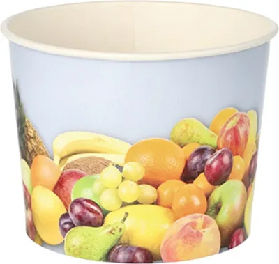 Produktbild von 50 Eisbecher, Pappe 500 ml Ø 11 cm · 8,3 cm lila "Triangle"