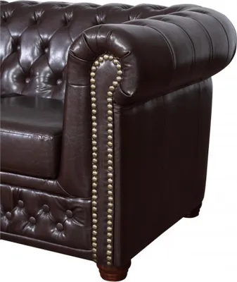 Produktbild von Dreisitzer Couch Polster Design Sofa 3er Sitz Sofas Zimmer Braun Luxus Couchen