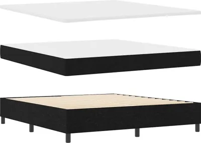 Productafbeelding van vidaXL Boxspringbed met matras, zwart, 180 x 200 cm, gestoffeerd