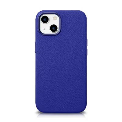 Productafbeelding van Icarer Etui, lederen hoesje met MagSafe-functionaliteit, voor iPhone 14+, donkerblauw