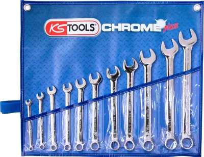 Obrázok produktu pre KS Tools 518.3000, 1/2,1/4,3/4,3/8,5/16,5/8,7/16,7/8,9/16,11/16,13/16", Chróm, Chrómovo-vanádová oceľ, 15°, 1,3 kg, 11 kusov