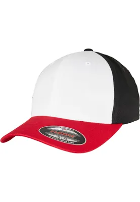 Produktbild von 3-Tone Flexfit Cap,red/white/black,S/M
