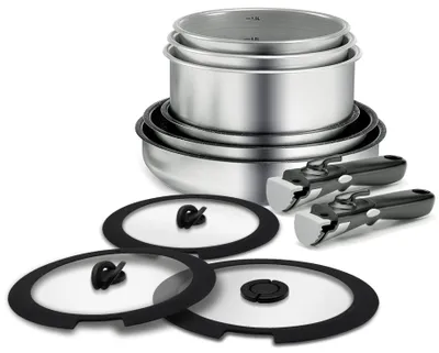 Image de Ensemble de 11 pièces pour la cuisine, comprenant des casseroles et des couvercles