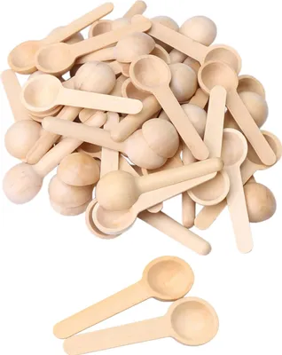 Produktbild von 50er-Pack Mini-Holzlöffel – natürliche, handgefertigte Löffel für Kinder, perfekt für Gewürze, Tee, Honig und mehr in der Küche