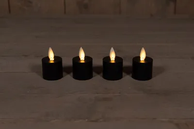 Productafbeelding van Extension Set 4 Rechargeable Black Tealight Moving Flame Anna's Collection