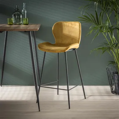 Produktbild von Hoyz - Barhocker Samt - 4er-Set - Gold - 4 Stück - Gelb