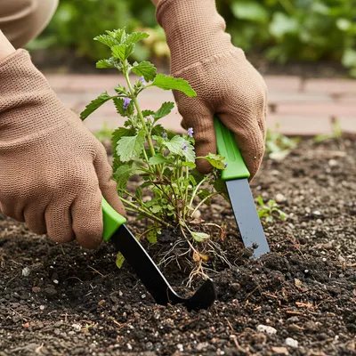 Zdjęcie produktu dla Zestaw nożyków do chwastów, 2 sztuki, 20 cm – narzędzie do usuwania chwastów – nóż ogrodowy z ostrzem ze stali nierdzewnej – antypoślizgowa rączka – do chwastów i mchu [11302]