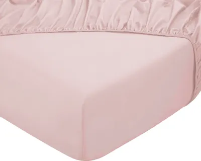 Produktbild von DoubleDry Spannbettlaken 140x200 cm - 100% Baumwolle - Spannbetttuch - Gummiband rundum - 28 cm Steg - Hell Pfirsich