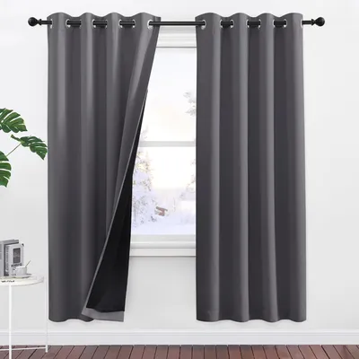 Verdunkelungsvorhang Set 2 Stück 140x175 cm Grau