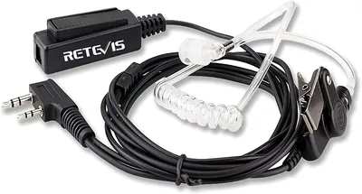 Image de Casque Retevis à 2 branches, grand casque PTT Casque de sécurité Tube sonore compatible avec la radio RT24 RT21 RT21 RT22 RT27 RT28 RT28 RT8