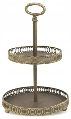 Produktbild von Styldekor Patera Metall Braun Golden 35cm Retro Stilvoll