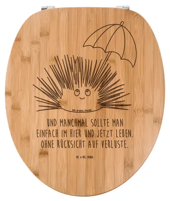 Produktbild von Mr. & Mrs. Panda Holz Klodeckel Seeigel - Transparent - Geschenk, Leben, Toilettendeckel, Bambus, WC-Brille, Selbstakzeptanz, Achtsamkeit, WC Brille, Selbstliebe, Lebe
