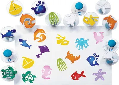 Produktbild von Colorations Stempelset Meerestiere - Kreative Kinderstempel 14-teilig