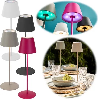 Produktbild von LS-LebenStil LED Touch RGB Tischlampe Ribe Taupe 38cm kabellos Tischleuchte Dimmer Outdoor IP54 wasserdicht für Innen Außen Terrasse Balkon