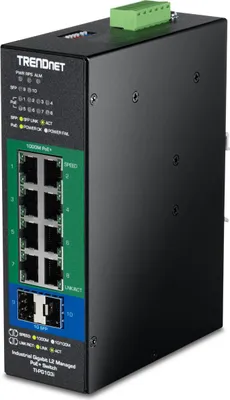 Produktbild von TRENDnet TI-PG103i 10-Port PoE+ Switch Industrial Gigabit L2 Managed DIN-Rail