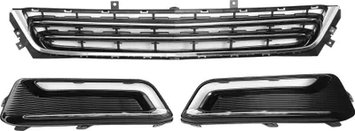 Produktbild von Nr. 23455348 Frontmotorhaubenstoßstangengrill Nebelscheinwerfergrillabdeckung für Chevrolet impala- Frontstoßstangengrill Chrom-Silberton Schwarz 1 Satz.