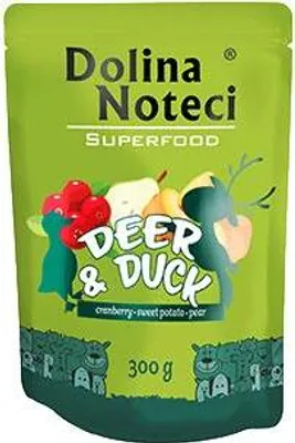 Produktbild von DOLINA NOTECI Superfood Deer with a duck - Nassfutter für Hunde - 300g