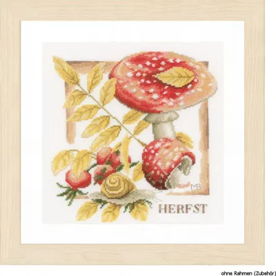 Produktbild von Lanarte Kreuzstich-Set „Herbst“, Stoff mit gleichmäßiger Webart, gezählt