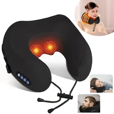 Produktbild von Elektrisches Nackenmassagegerät mit Wärmefunktion, Kabellos USB Wiederaufladbar Massagekissen, Ideal für Zuhause Büro