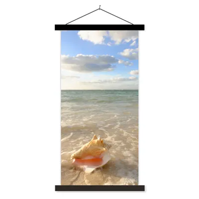 Produktbild von MuchoWow® Textilposter Muschel - Meer - Himmel 60x120 cm mit schwarzem Rahmen - Magnete