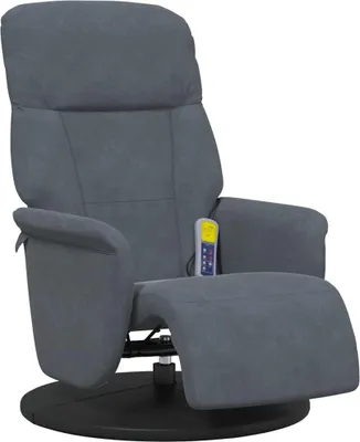 Produktbild von vidaXL Massagesessel mit Fußteil Dunkelgrau Samt