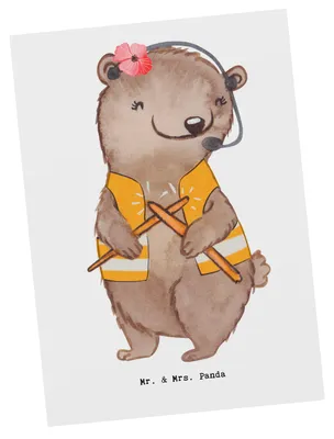 Produktbild von Mr. & Mrs. Panda Postkarte Fluglotsin Herz - Weiß - Geschenk, Postkarten, Ausbildung, Fotokarte, Ansichtskarte, Flugsicherung, Grußkarte, bildkarte