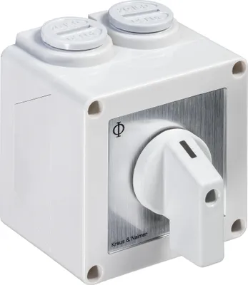 Produktbild von Kraus & Naimer Ausschalter,3polig,60°,AP-Gehäuse IP65,Ith=20A,P=5,5 kW(AC3,400V AC),2x2,5 mm², 1 Stk.
