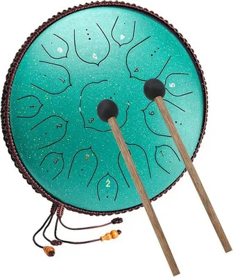Produktbild von Famanu Stahltongtrommel 15 Noten D-Dur - Percussioninstrument für Yoga und Meditation