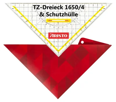 Produktbild von Aristo AR18054B TZ-Dreieck AR1650/4 inkl. Geocover Schutzhülle (Hypotenuse 25cm,