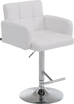 Produktbild von CLP Barhocker Los Angeles höhenverstellbar und drehbar | weiß Farbe weiß Gestell Farbe chrom