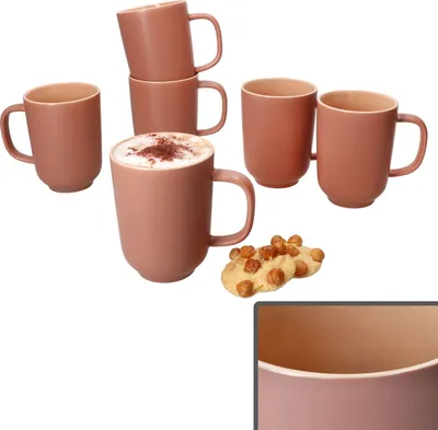 Zdjęcie produktu dla Ritzenhoff 6x Jasper kubki do kawy 250ml H10.4cm Filiżanki do herbaty w proszku 6 osób