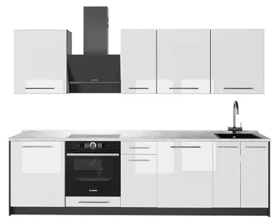 Immagine prodotto di Cucina componibile Vicco Fame-Line Bianco lucido/Antracite 280 cm, PL Marmo, Model 64178