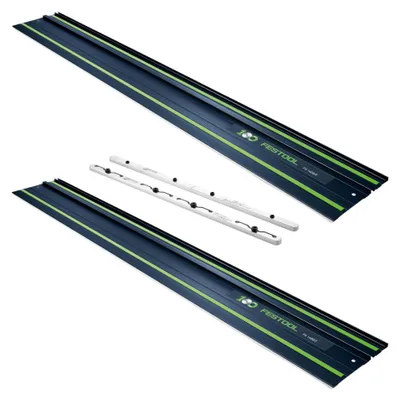 Produktbild von Festool 2x FS 1400/2 BL Führungsschiene 1400 mm Blau ( 2x 578246 ) 100Y Jubiläums Edition + FSV/2 Verbindungsstück ( 577039 )