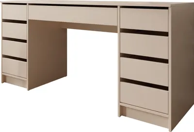 Produktbild von MIRJAN24 Schreibtisch und Schminktisch Ada Bis, Schlafzimmer Kosmetiktisch mit neun Schubladen (Farbe: Sandbeige)