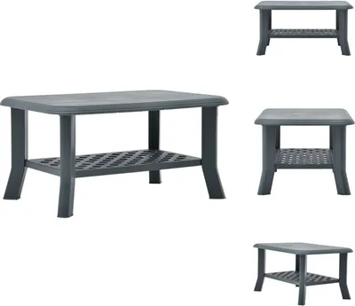 Imagen del producto de vidaXL Mesa de centro verde, 90 x 60 x 46 cm, plástico - Mesas de centro