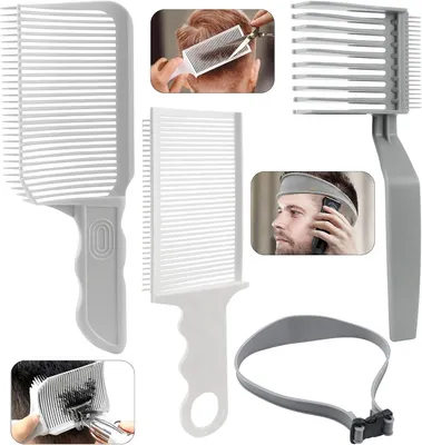 Image de Kit d'accessoires de coiffure – 3 peignes pour dégradés (taper/fade) et un bandeau pour fade