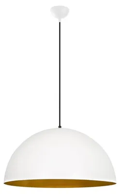 Image de Suspension Luminaire en métal blanc et doré Ø60 cm hauteur 126 cm E27 40 W IP20 réglable Moderne