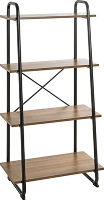 Produktbild von HAKU Regal Büroregal eiche, schwarz - Metall, Spanplatte, B/H/T: 60x128x36 cm