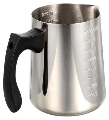 Produktbild von Edelstahl Milchaufschäumbecher 1000ml Ergonomischer Dampfkrug mit Skala Rostfrei für die Kaffeezubereitung im Haushalt und für Baristas