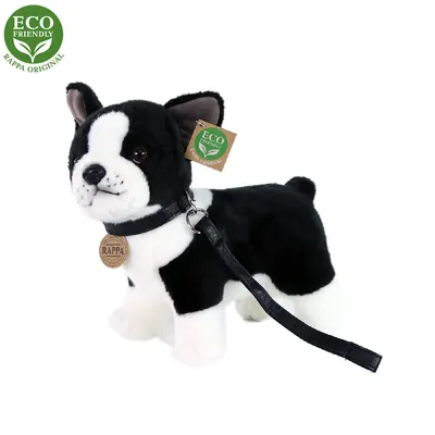 Obrázek produktu pro Rappa Plyšový pes francouzský buldoček s vodítkem stojící 23 cm ECO-FRIENDLY