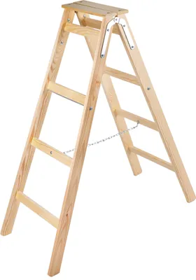 Produktbild von Leiter 2x4 Sprossen Holzleiter + Plattform