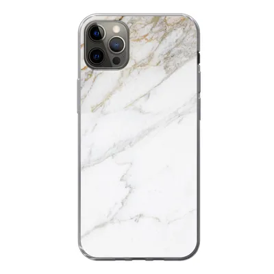 Produktbild von MuchoWow® Handyhülle Schutzhülle Hülle für iPhone 13 Pro Max Marmor - Stein - Weiß - Gold - Marmoroptik - Stein - Luxus Silikon Softcase Handy Hülle - Mobiltelefon