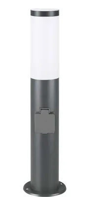 Image de Monzana Lampadaire Dahlia Anthracite Luminaire extérieur E27 lampe sur pied Avec Prise Acier inoxydable jardin IP44 allée