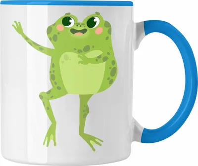 Produktbild von Trendation - Frosch Witzig Tasse Grafik Geschenk Lustig (Blau)