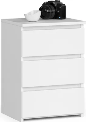 Produktbild von Nachttisch – Beistelltisch – Nachtschrank – CLP – 40 cm – Weiß Matt – Moderner Nachttisch mit 3 Schubladen für Schlafzimmer