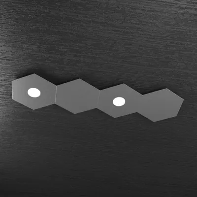 Obrázok produktu pre Moderné stropné svietidlo 4 moduly Hexagon Metal Anthracite Grey 2 svetlá Led 12X2W