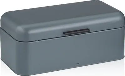 Produktbild von Kela Brotkasten Frisca 42,5 x 22,5 x 17,5 cm Metall pulverbeschichtet Dunkelgrau Matt Luftventilation & Gummifüße Stilvolle Küchenaufbewahrung