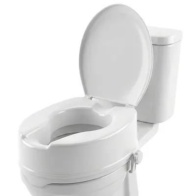 Image de Réhausseur de siège de toilette avec couvercle Mobiclinic 10 cm Titán Réhausseur de siège de toilette pour adultes Adaptable Blanc
